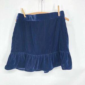 NWT J crew blue velour mini skirt Small